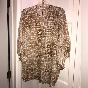 Calvin Klein Giraffe Button Down Blouse